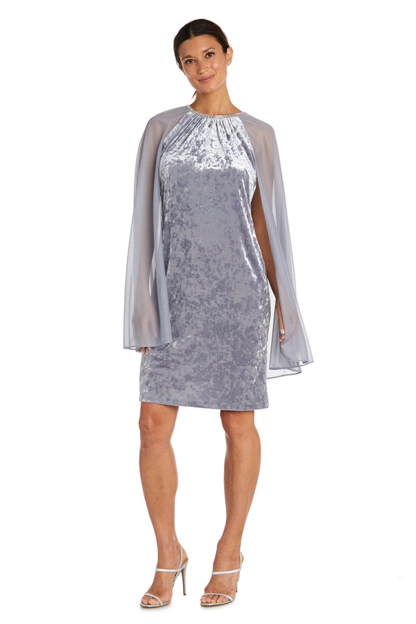 Short Cocktail Dress Mother of the Bride Cape R&M Richards 2663