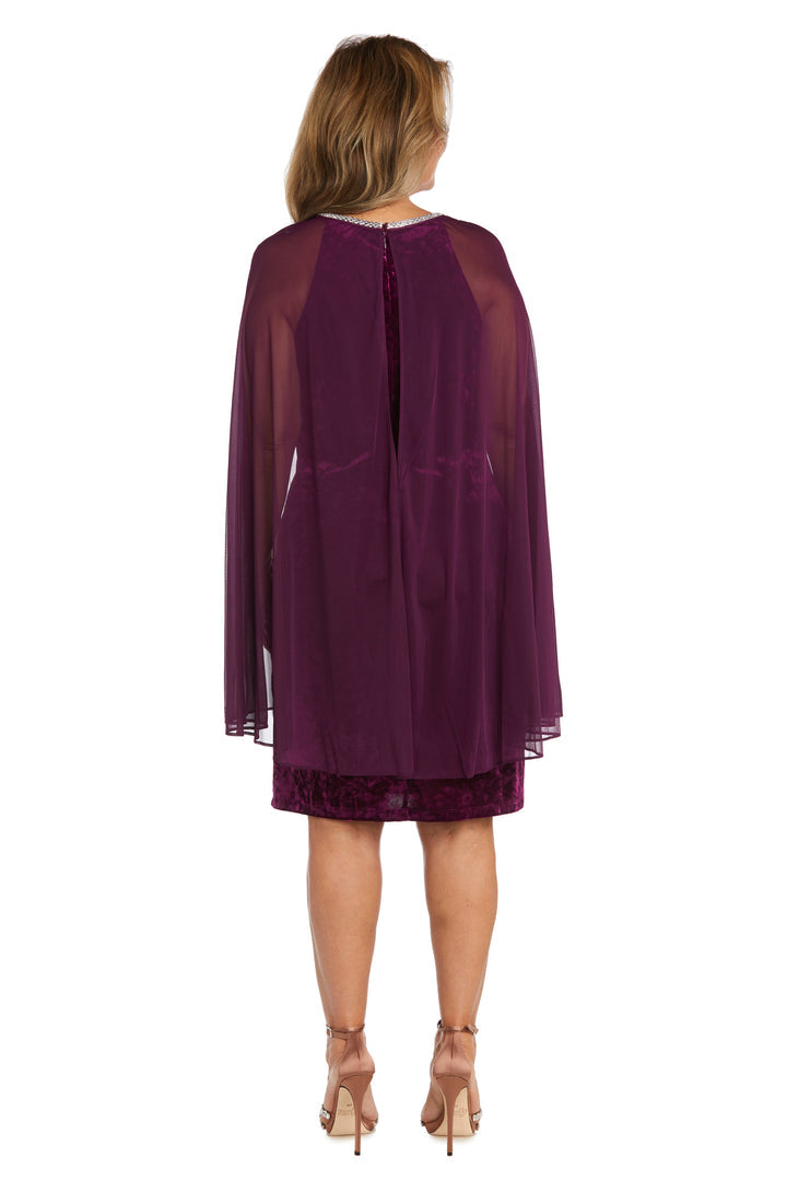 Cocktail Dresses Short Cocktail Mother of the Bride Cape Dress Plum