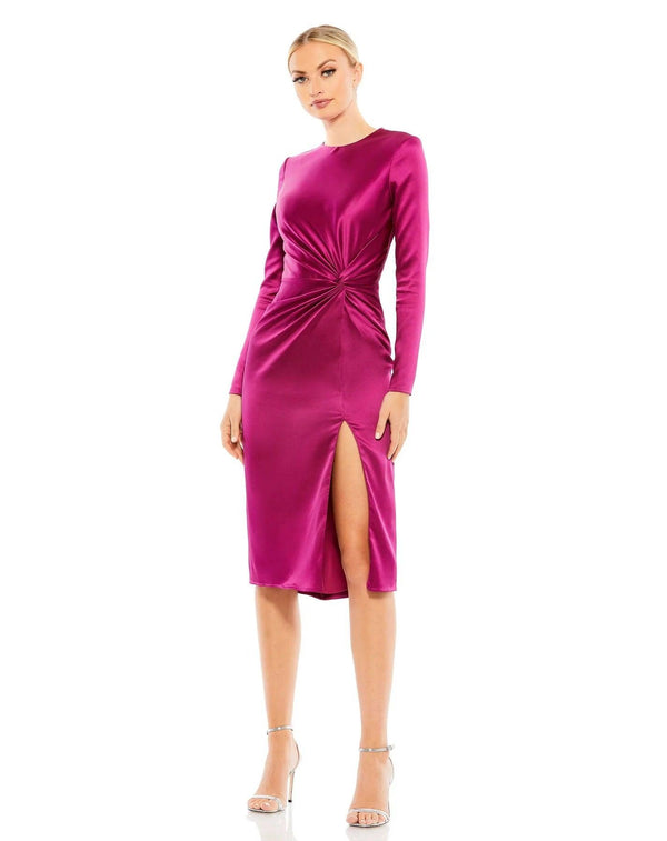 Long Sleeve Formal Midi Dress Midi Length & Long Sleeves Mac Duggal 26675