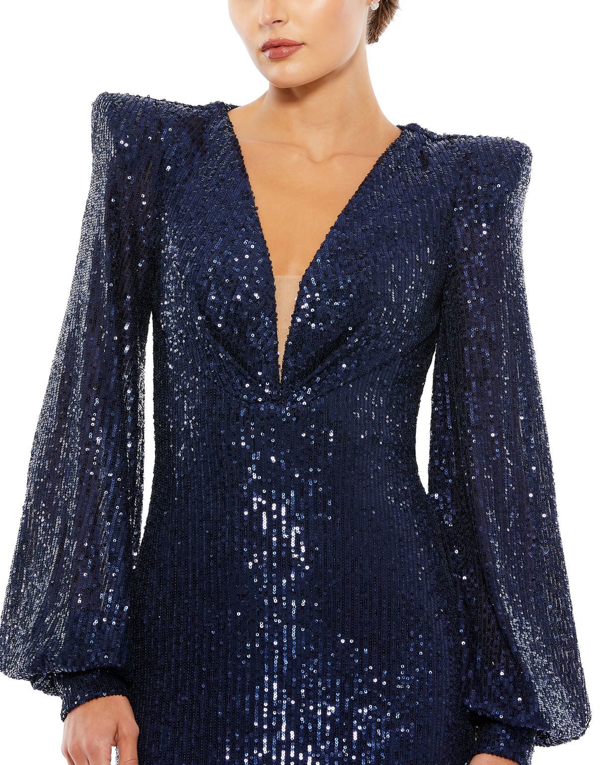 Mac Duggal 26722 Long Sleeve Sequin Evening Formal Dress