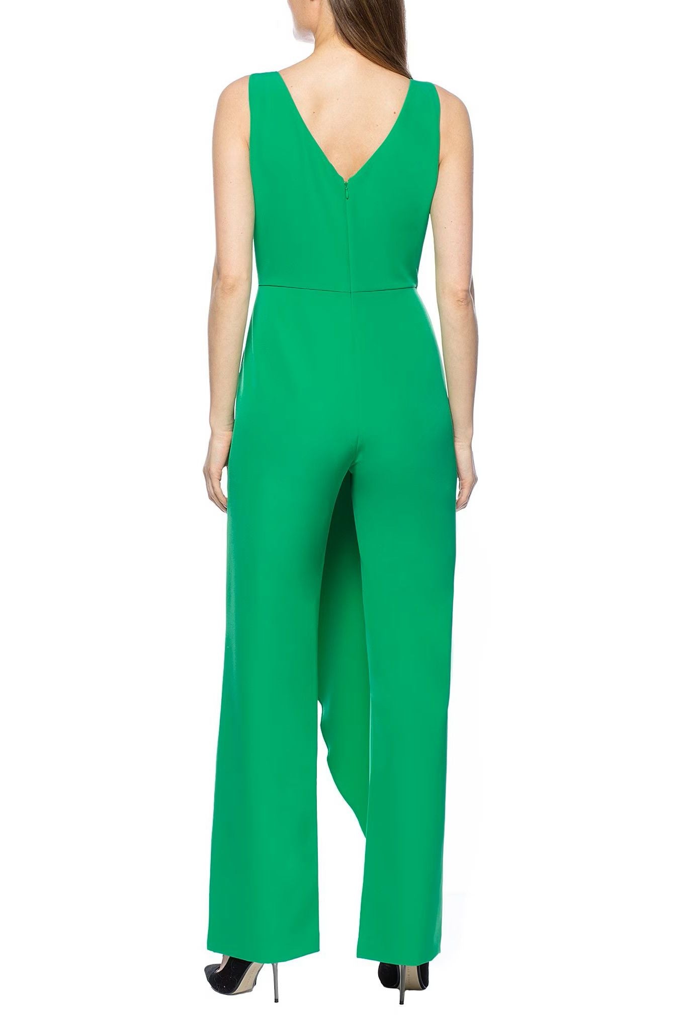 Marina  Sleeveless Cascade Front Drape Jumpsuit