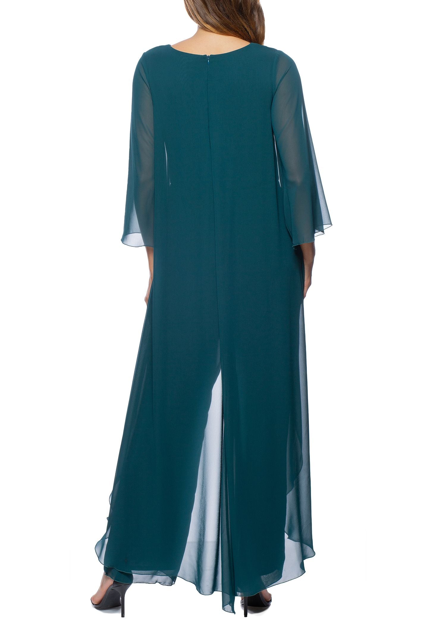 Marina  Long Popover Sleeve  Chiffon Jumpsuit