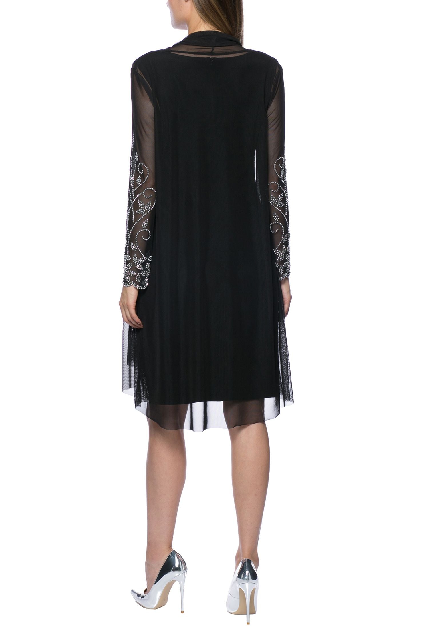 Marina Short Sleeveless Bodycon Dress With Embellished Jacket