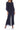 Pant Suit Pleated Chiffon Illusion Wing Sleeve Pant Set Navy