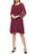 Cocktail Dresses Short Scoop Neck Embellished Sleeve Dress Wine 