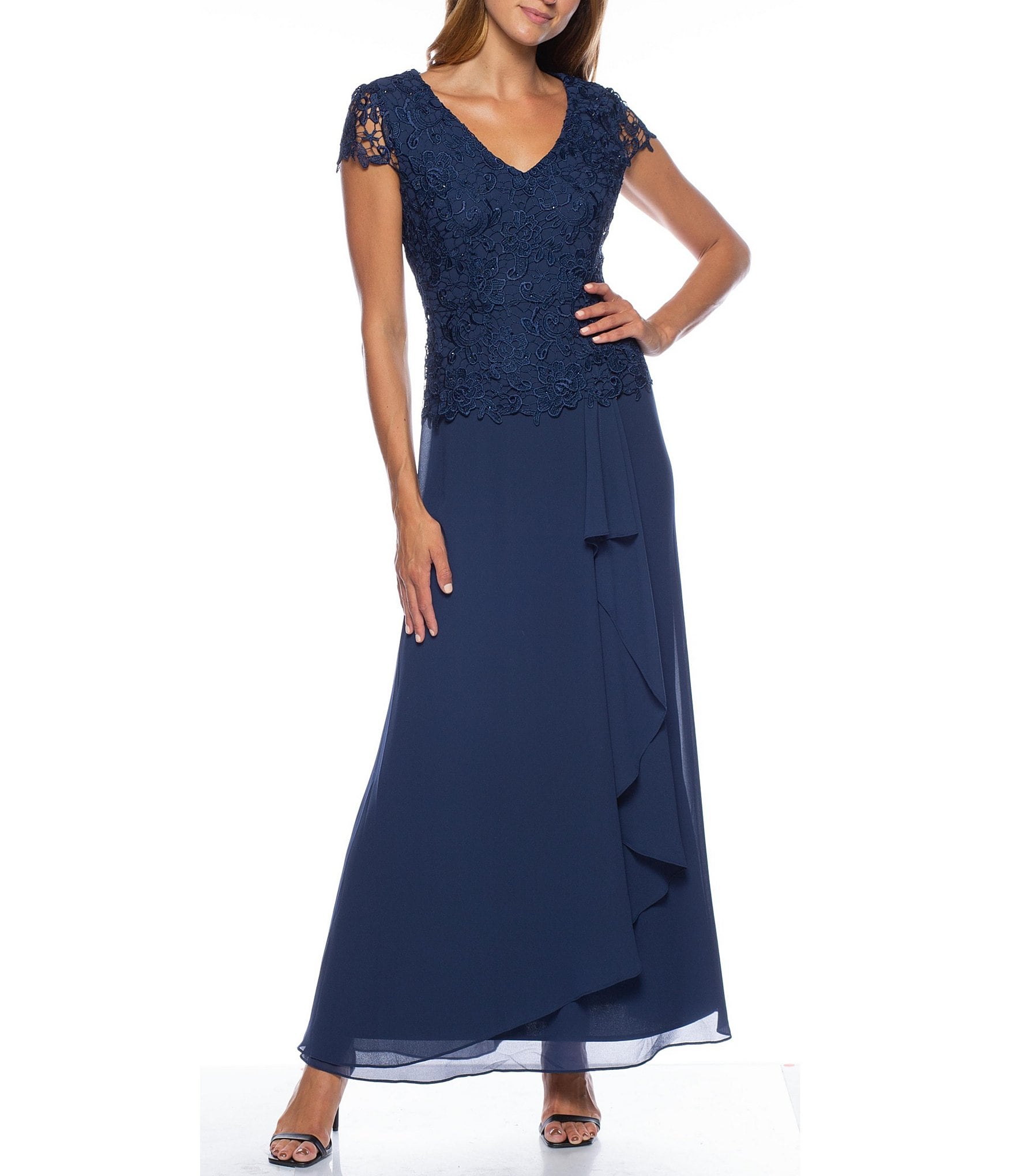 Formal Dresses Long Two Piece Formal Dress Navy
