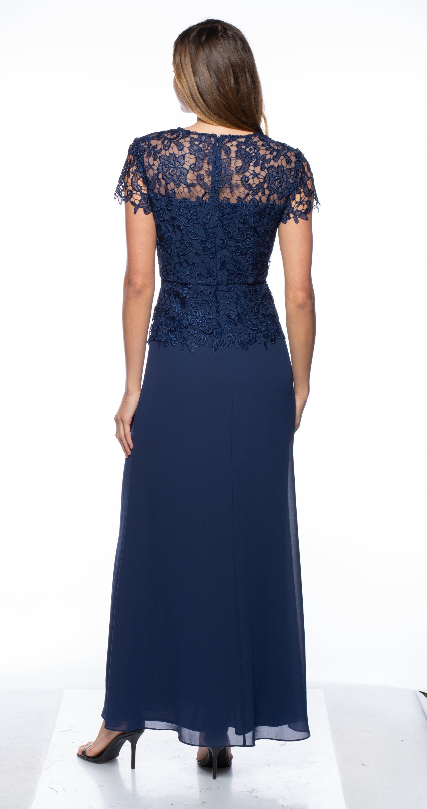 Marina Long Two Piece Formal Lace Dress