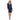 Cocktail Dresses Long Sleeve V Neck Sequined Crepe Short 2 Piece Jacket Dress Navy