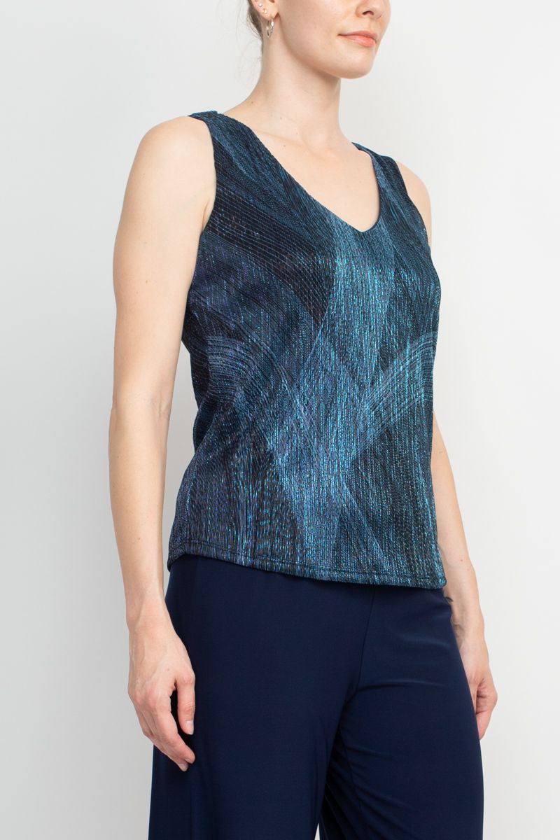 Marina  Metallic Top Mid Waist Jersey Pant Set