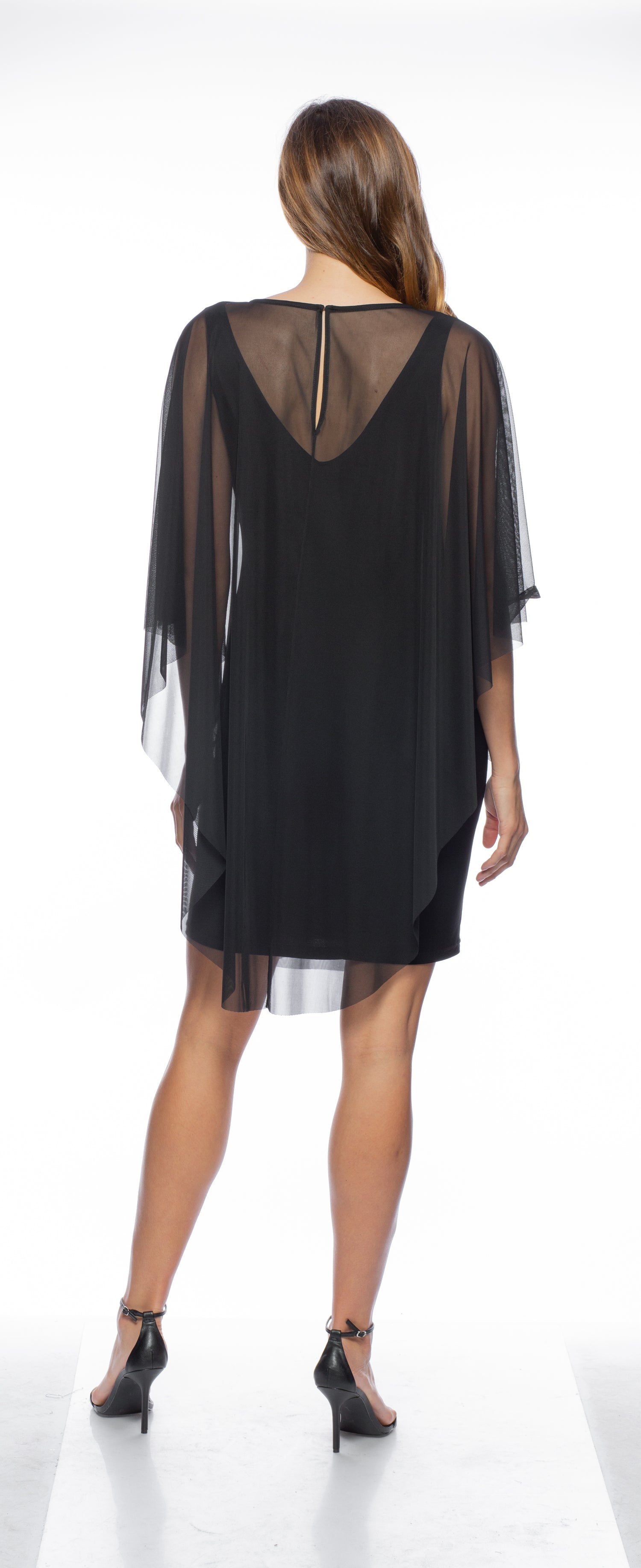 Marina Sheer Overlay Sleeveless Short Sheath Dress