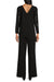Pant Suit Sequin Sleeves Pullover Scuba Crepe Pant Set Black