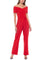 Jumpsuit Off-shoulder Short Sleeve Crepe Jumpsuit Red