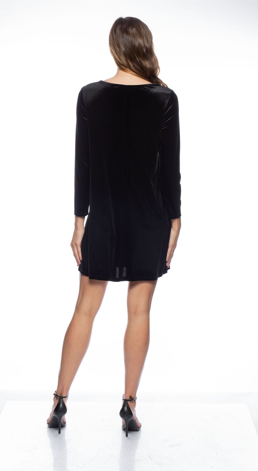 Marina  Short Embellished Keyhole Long Sleeve Dress