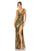 Prom Dresses Long Sleeveless Formal Metallic Prom Dress Antique Gold
