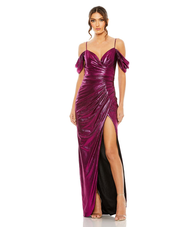 Formal Evening Metallic Long Dress Metallic Formal Evening Long Mac Duggal 27091