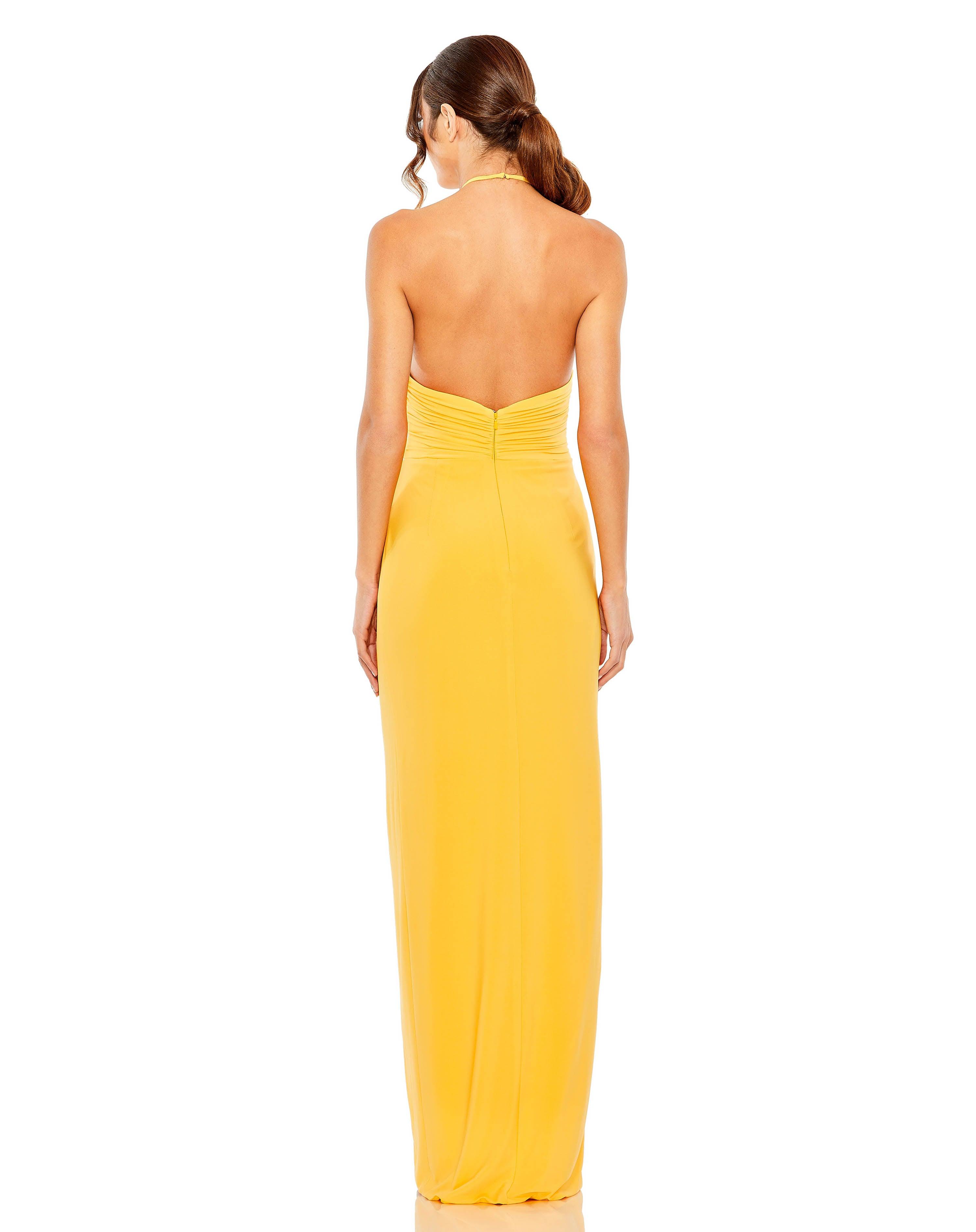 Prom Dresses Long Halter Fitted Prom Dress Marigold