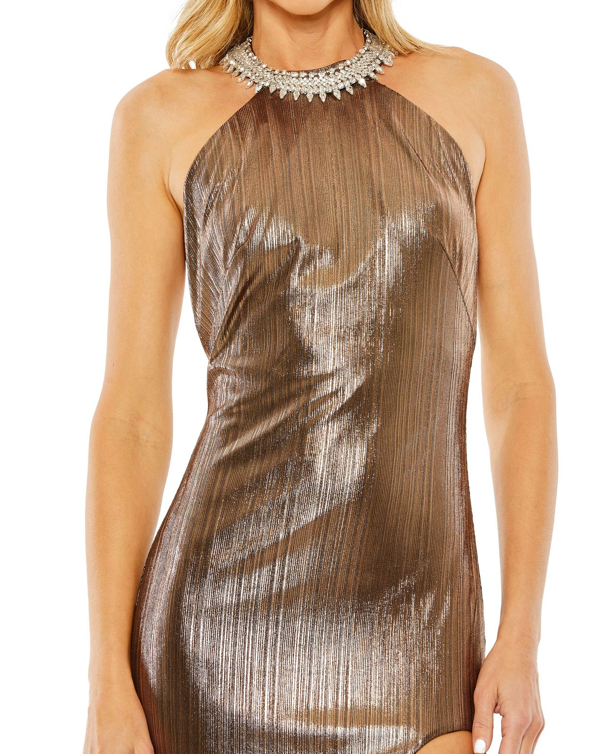 Illusion Gold Formal Long Prom Dress