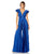 Jumpsuit Ruffle Cap Sleeve Cutout Heat Pleated Jumpsuit Cobalt