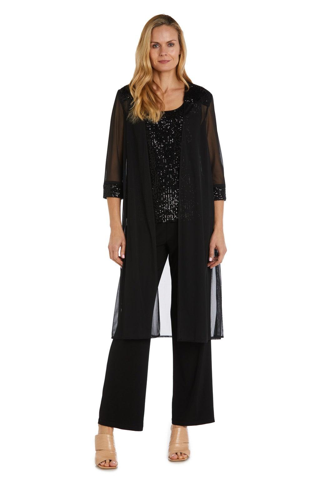 R&M Richards 2756 Long Formal Sequined Pant Suit