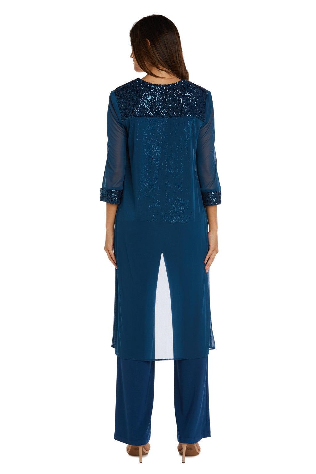 Pant Suit Long Formal Sequined Pant Suit Peacock