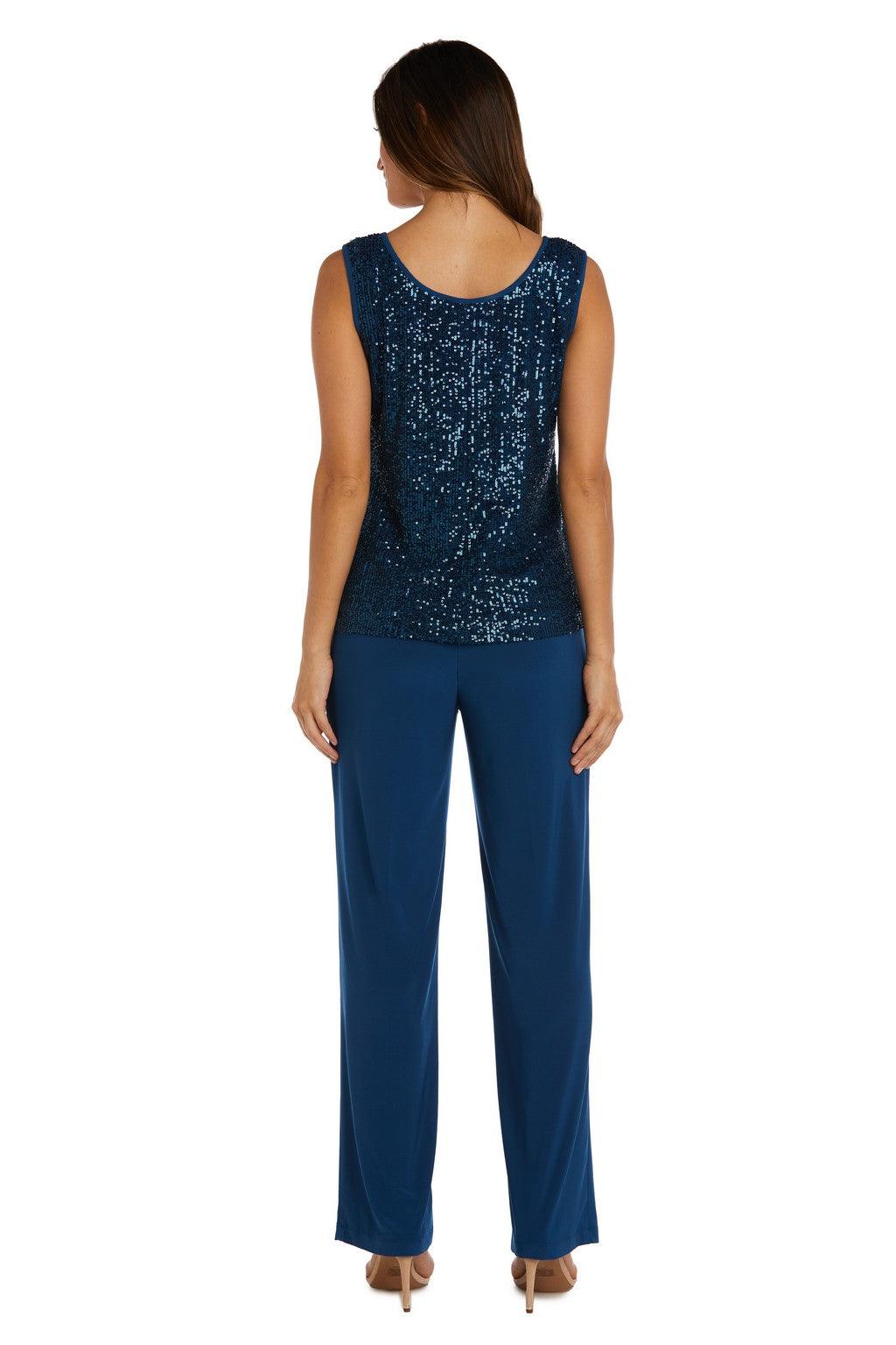 Pant Suit Long Formal Sequined Pant Suit Peacock