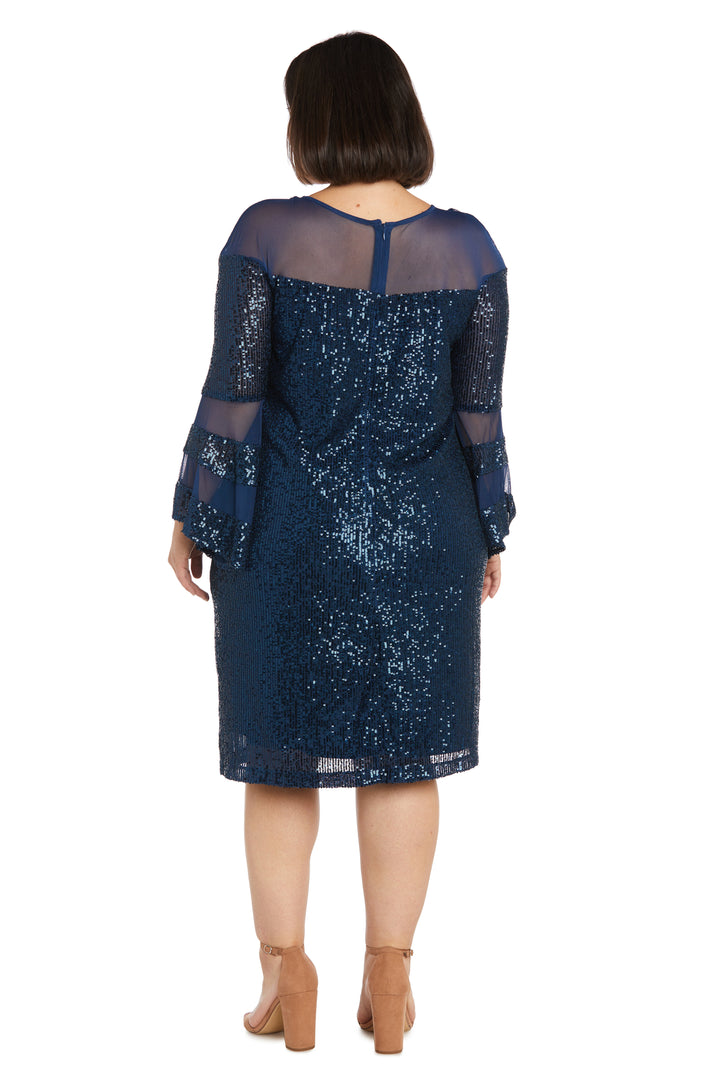 R&M Richards 2775W Long Sleeve Plus Size Short Dress