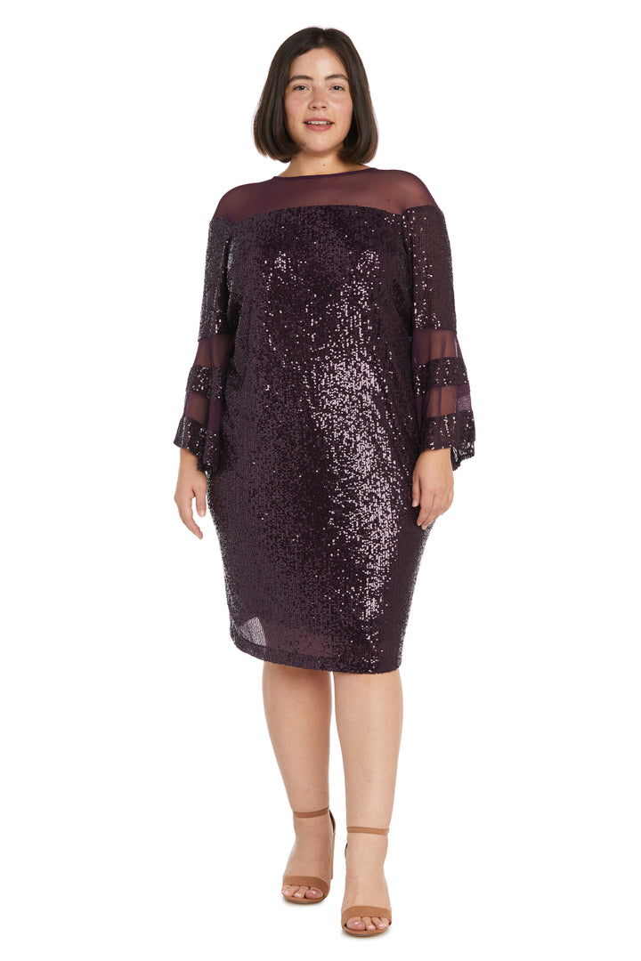 R&M Richards 2775W Long Sleeve Plus Size Short Dress