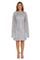 Mother of the Bride Dresses Short Glitter Lace Cape Cocktail Dress Silver