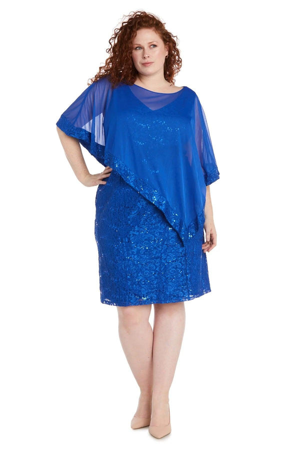 Plus Size Lace Cocktail Dress Short R&M Richards 2857W