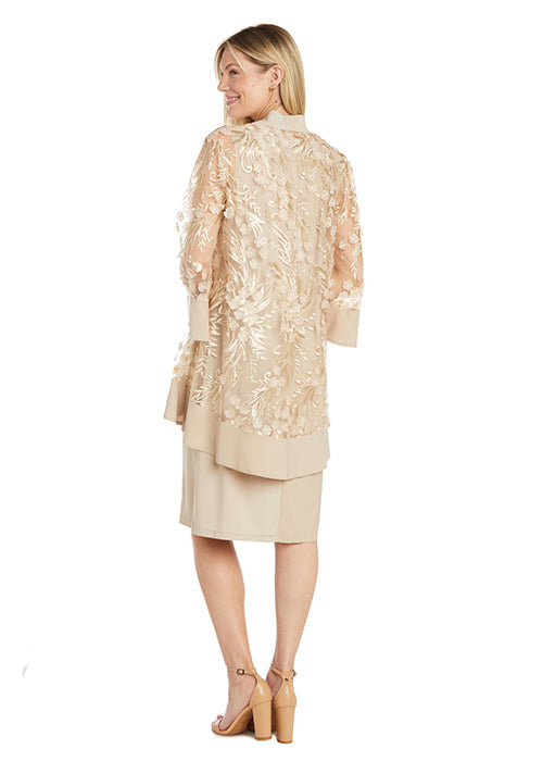 R&M Richards 2862 Short 3D Floral Jacket Mother of the Bride Dress