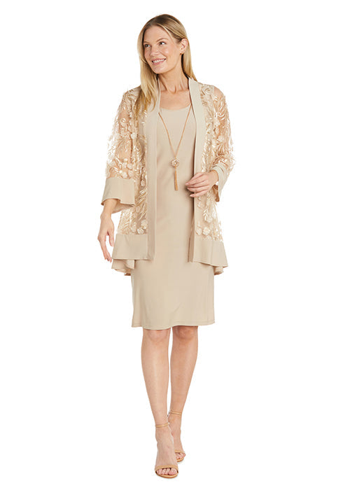R&M Richards 2862 Short 3D Floral Jacket Mother of the Bride Dress