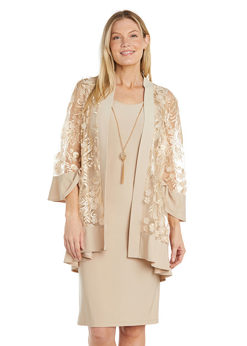 R&M Richards 2862 Short 3D Floral Jacket Mother of the Bride Dress