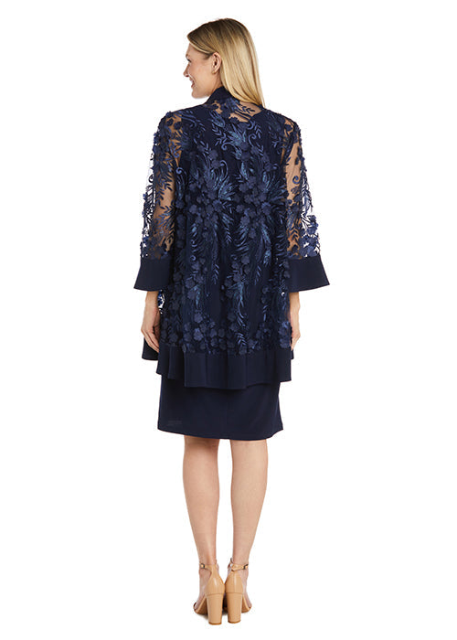 R&M Richards 2862 Short 3D Floral Jacket Mother of the Bride Dress