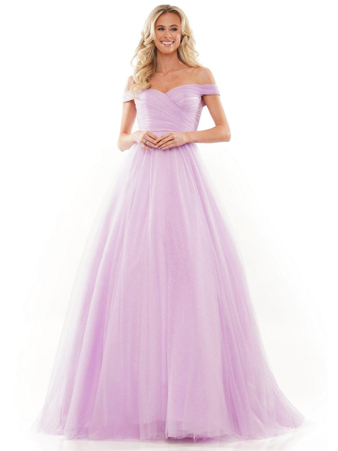 Prom Dresses Prom Long Off Shoulder Glitter Ball Gown Lilac