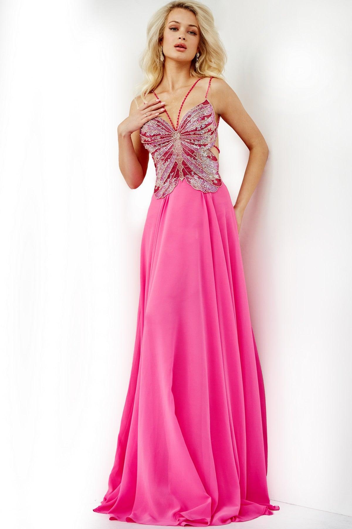 Prom Dresses  Long Formal Chiffon Prom Dress Fuchsia