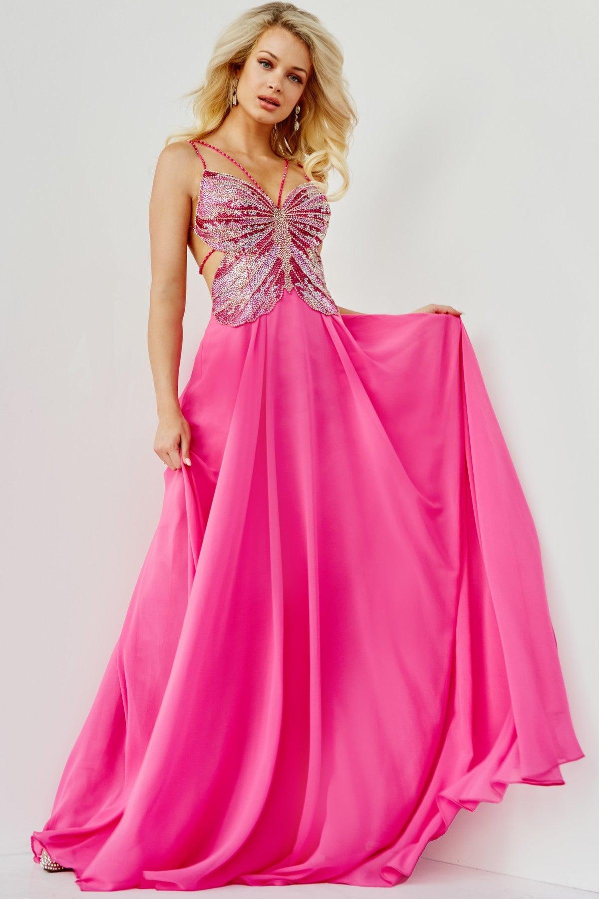 Jovani 000297 Long Formal Chiffon Prom Dress The Dress Outlet