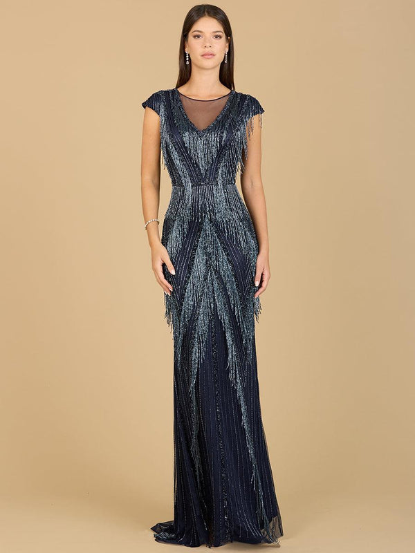 Lara Dresses 29167 Cap Sleeve Long Prom Dress