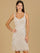 Cocktail Dresses Sleeveless Beaded Cocktail Dress Ivory Nude