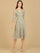 Cocktail Dresses Quarter Sleeve Embroidered Short Dress Olive