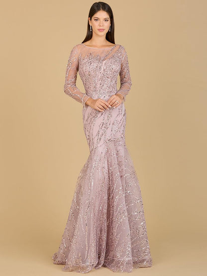 Prom Dresses Long Sleeve Mermaid Evening Gown Rose