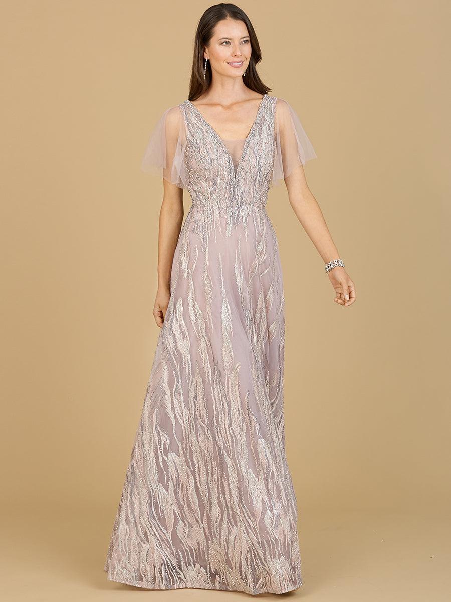 Formal Dresses Long Cape Sleeve Formal Dress Dusty Rose