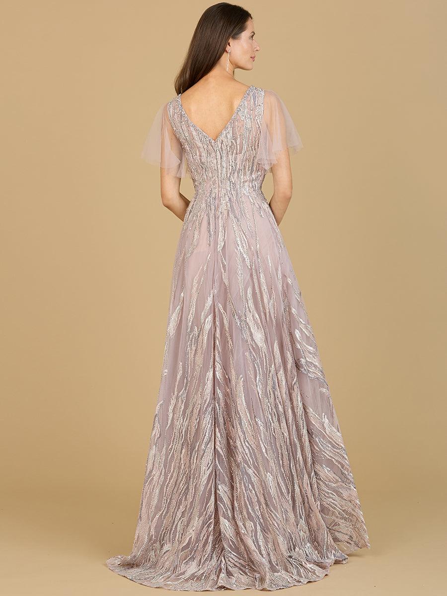 Formal Dresses Long Cape Sleeve Formal Dress Dusty Rose