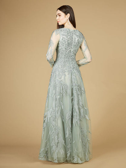 Formal Dresses Long V-Neck Evening Gown Sage