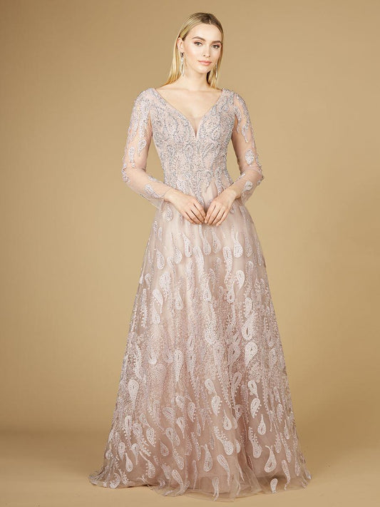 Formal Dresses Long V-Neck Evening Gown Mauve