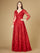 Formal Dresses Long V-Neck Evening Gown Red