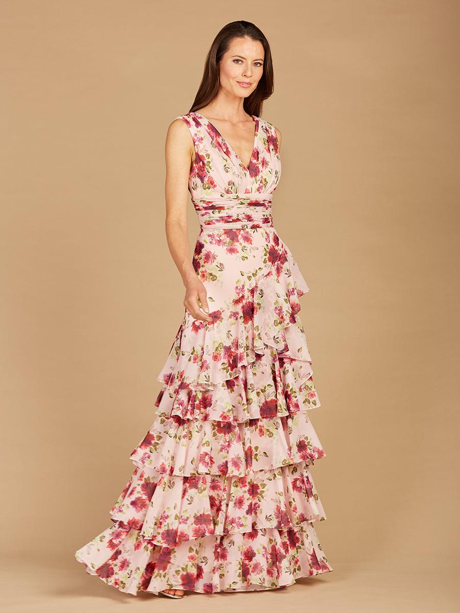 Lara Dresses 29249 Long Sleeveless Print Formal Dress