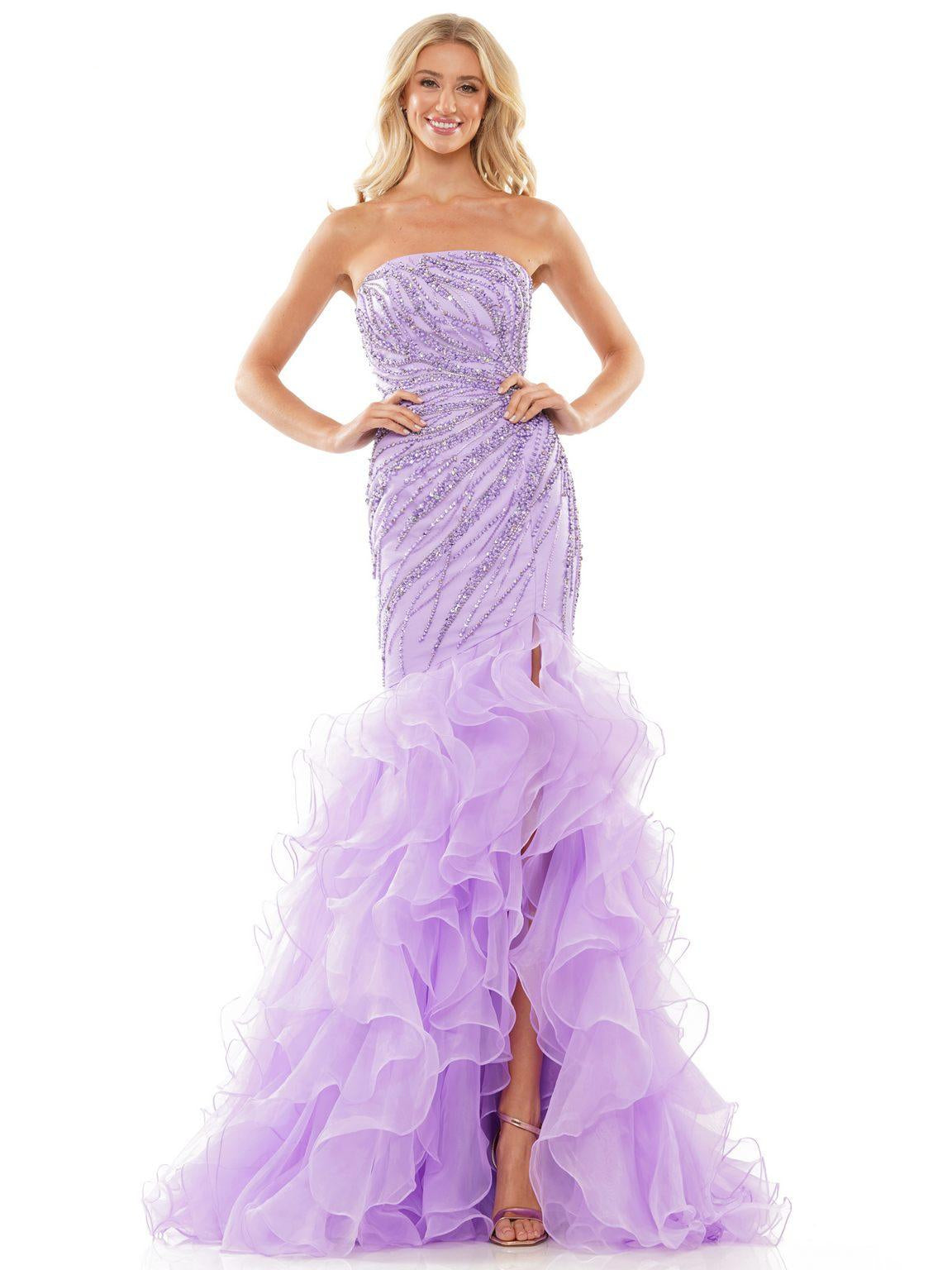 Prom Dresses Long Strapless Mermaid Prom Dress Lavender