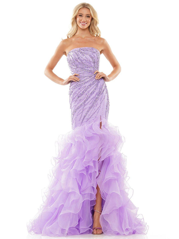 Colors 2926 Long Strapless Mermaid Prom Dress