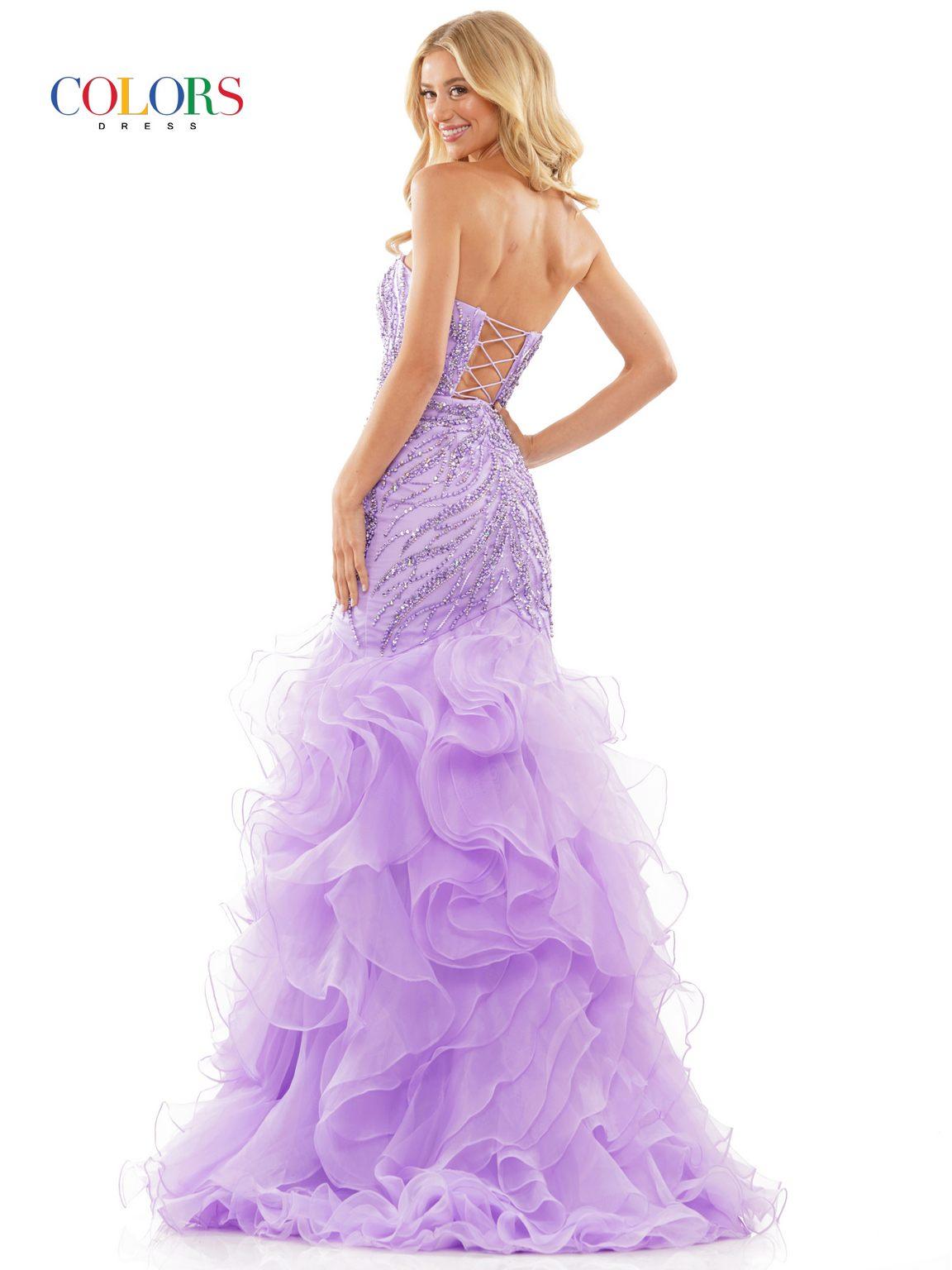 Colors 2926 Long Strapless Mermaid Prom Dress