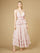 Formal Dresses Long spaghetti Strap Print Formal Dress Pink